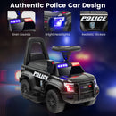 6V Kids Ride On Police Car with Real Megaphone and Siren Flashing Lights-Black