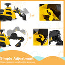 6V Ride on Tractor 3-in-1 Electric Excavator with Adjustable Arms and Music-Yellow