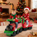 6V Ride on Train 2-Seater with Carriage and Flashing LED Lights
