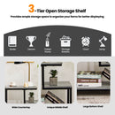 3-Tier Side Table with Storage and Universal Casters for Living Room and Bedroom-Black