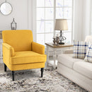 Modern Upholstered Padded Accent Chair with Rubber Wood Legs