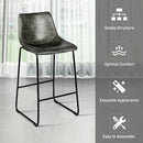 Set of 2 Bar Stool Faux Suede Upholstered Chairs