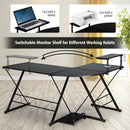 L-Shaped Desk Reversible Corner Computer Desk with Movable Shelf and CPU Stand