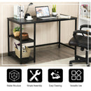 47 Inch Computer Desk Office Study Table Workstation Home with Adjustable Shelf Black