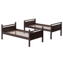 Twin Over Twin Bunk Bed Convertible 2 Individual Beds Wooden