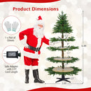 6.4 FT Rotating Christmas Tree 4-Tier Artificial Xmas Tree with 280 Branch Tips and 220 LED Lights