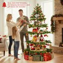 6.4 FT Rotating Christmas Tree 4-Tier Artificial Xmas Tree with 280 Branch Tips and 220 LED Lights