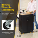 Utility Rolling Storage Cabinet Kitchen Island Cart with Spice Rack