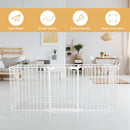 Adjustable Panel Baby Safe Metal Gate Play Yard-White
