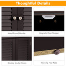 Bathroom Corner Storage Freestanding Floor Cabinet with Shutter Door