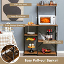 4 Tier Vintage Kitchen Baker's Rack Utility Microwave Stand-Coffee