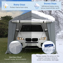 10 x 16/10 x 20 Feet Outdoor Heavy-Duty Carport with 2 Doors