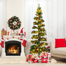 6/7 FT Pre-Lit Artificial Christmas Tree Spiral Holiday Tree with 612/791 Branch Tips and 8 Modes