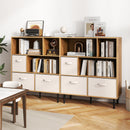 6-Cube Bookshelf with 3 Removable Folding Fabric Drawers for Living Room