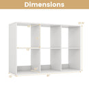 6 Cube Bookshelf with Back Guardrail for Living Room Bedroom