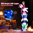 6 FT Pre-Lit Stacked Snowman Set with 155 LED Lights and Ground Stakes