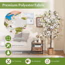 6 Feet Artificial Bougainvillea Tree with 910 White Flowers