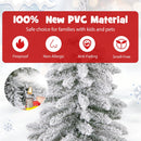 6 Feet Artificial Xmas Tree with 589 Flocked Branch Tips and 48 Xmas Balls
