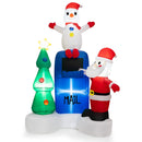 6 Feet Lighted Christmas Inflatable Mailbox Santa Claus Snowman Christmas Tree