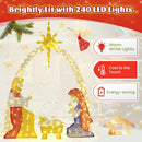 6 Feet Lighted Nativity Scene Yard Decoratio with 240 Warm White LED Lights