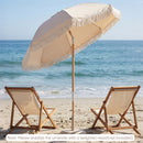 6 Feet Patio Umbrella with Fringe with Push Button Tilt and Wood Pole