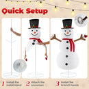 6 Feet Pre-Lit Christmas Snowman with Built-in Lights and Black Hat