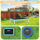 6 Feet Rectangle Trampoline with Swing Horizontal Bar and Safety Net