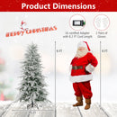 7 Feet Snow-flocked Artificial Christmas Tree Pre-lit Hinged Xmas Tree with Warm White LED Lights