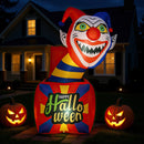 6 Ft Halloween Inflatable Clown with LED Lights for Indoor Outdoor Porch