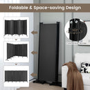 6 Panel 5.7 Feet Tall Rolling Room Divider on Wheels