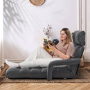 6-Position Adjustable Floor Chair with Adjustable Armrests and Footrest
