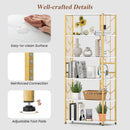 6-Tier Bookshelf Modern Geometric Bookcase with Heavy-duty Metal Frame and Anti-tipping Kits