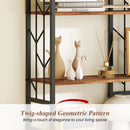 6-Tier Bookshelf Modern Geometric Bookcase with Heavy-duty Metal Frame and Anti-tipping Kits