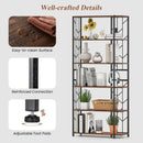 6-Tier Bookshelf Modern Geometric Bookcase with Heavy-duty Metal Frame and Anti-tipping Kits