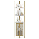 6-Tier Corner Shelf 67 Inches Tall Corner Bookshelf with Cabinet Industrial Bookcase