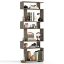 6-Tier Geometric Bookshelf with 2 Anti-Tipping Kits for Home Office