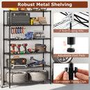 6-Tier Metal Storage Shelving Unit Set of 2 Adjustable Utility Shelf with V-Shaped Wire Rack-Black