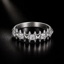 925 Sterling Silver 0.24cm White Gold Plated Ring with CZ for Women Size 6