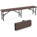 6 Feet Folding HDPE Bench with 1320 LBS Capacity and Handle Lock