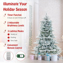 6 Feet Snow Flocked Artificial Christmas Tree with Cool White LED Lights
