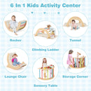 6 in 1 Kids Climbing Arch Playset wIth Removable Cushion and Stoppers-Multicolor