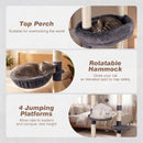 Floor-to-Ceiling Cat Tree with 6 Tiers and Hammock