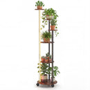 6-tier Plant Stand with RGB Light and Wheels 57inch Tall Indoor Display Shelf Flowerpot Holder