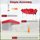 Pop-Up Canopy Tent 6x4 ft with Half Sidewall