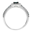 .925 Sterling Silver Treated Blue Miracle-Set Diamond Engagement Ring (1/2 Cttw, J-K Color, I1-I2 Clarity) - Size 6