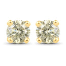 0.92 Carat Genuine LB Diamond 14K Yellow Gold Earrings