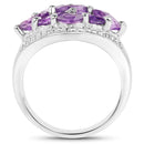 1.91 Carat Genuine Amethyst .925 Sterling Silver Ring