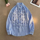 Long-sleeved Niche-style Knitted Striped Blouse Cardigan