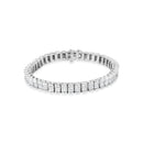 14K White Gold 5.00 Cttw Invisible Set Princess-Cut Diamond Belt and Buckle Tennis 7" Bracelet (H-I Color, SI1-SI2 Clarity)