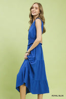 Umgee Smocked Waist Tiered Midi Dress